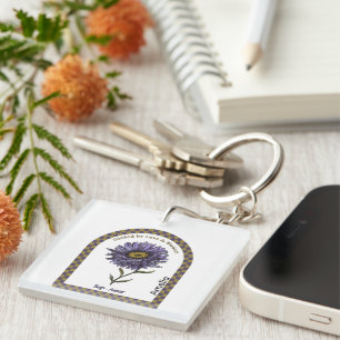 Personalisierte September-Geburtsmonatsblume Schlüsselanhänger
