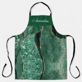 Personalisierte Sequin Green Agate Schürze (Vorderseite)
