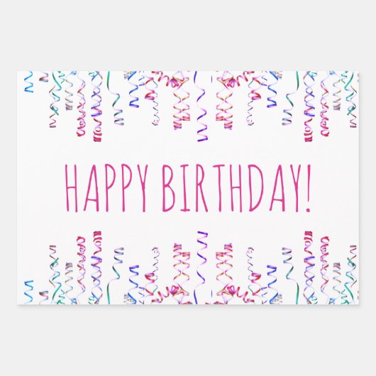 Personalisierte Sequins und Streamer Geschenkpapier Set (Vorderseite 3)