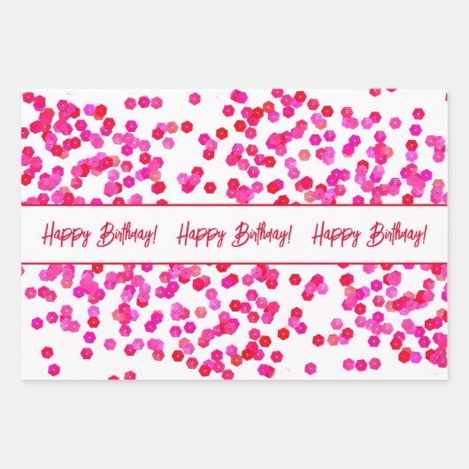 Personalisierte Sequins und Streamer Geschenkpapier Set (Vorderseite 2)