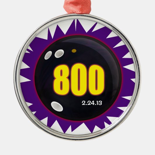 Personalisierte Serie 800 in Bowling, Silbernes Ornament (Vorne)