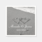 Personalisierte Servietten | gezeichnet Herz im Sa (Vorderseite)