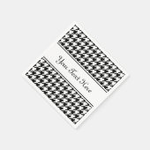 Personalisierte Servietten | Schwarzes Hahnentritt (Ecke)