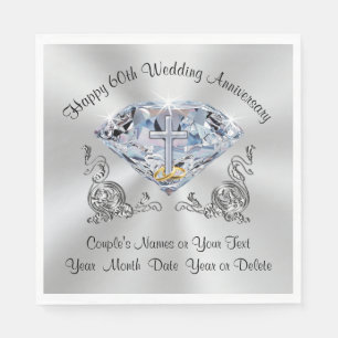 Personalisierte Servietten zum 60. Hochzeitstag mi