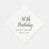 Personalisierte Servietten zum 80. Geburtstag (Ecke)