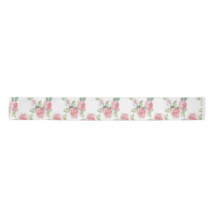 Personalisierte Shabby Chic rosa Rosenblüten Satinband