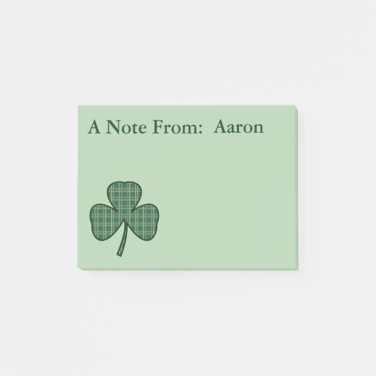Personalisierte Shamrock-Post-it-Notiz-Geschenke Post-it Klebezettel (Vorderseite)