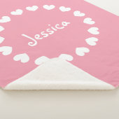 Personalisierte sherpa Fleece-Babydecke mit Herzen Sherpadecke (3/4)