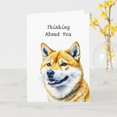 Personalisierte Shiba Inu-Gedanken über Sie Karte (Gelbe Blume)