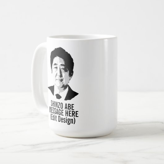 PERSONALISIERTE SHINZO ABE KAFFEETASSE (Vorderseite Links)