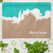 Personalisierte Shores of Paradise Strand Geschirrtuch (Gefaltet)