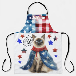 Personalisierte Siam Cat Mama All-over Print-Schür Schürze