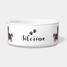 Personalisierte Siberische Katzenschale mit Name &
