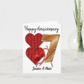 Personalisierte Siebenjährige Hochzeitkarte Karte (Vorderseite)