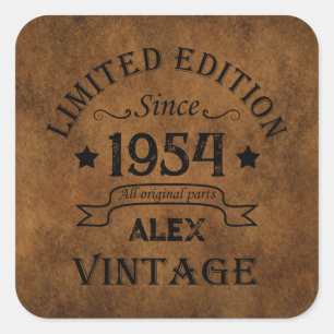 Personalisierte siebzig Vintage 70. Geburtstagsfei Quadratischer Aufkleber