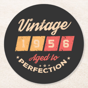 Personalisierte siebzig Vintage 70. Geburtstagsfei Runder Pappuntersetzer