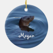 Personalisierte Siegel-Verzierung Keramik Ornament (Hinten)