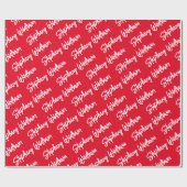 Personalisierte Signatur Modernes Drehbuch rot Geschenkpapier (Flach)