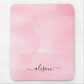 Personalisierte Signatur Rosa Mousepad (Vorne)