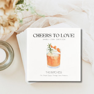 Personalisierte Signature-Drink-Hochzeitsserviette Serviette
