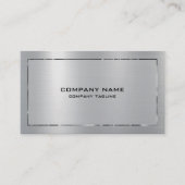 Personalisierte Silber-Graue Metallic-Textur Visitenkarte (Vorderseite)