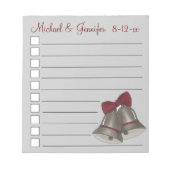 Personalisierte Silberglocken für Liebhaber Notizblock (Vorderseite)