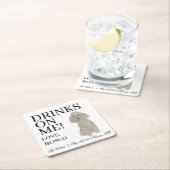 Personalisierte Silbergraue-Poodle-Hochzeit Rechteckiger Pappuntersetzer (Vor Ort)