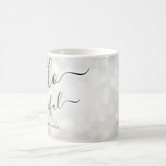 Personalisierte Silberleuchten "Hello Beautiful" Kaffeetasse (Mittel)