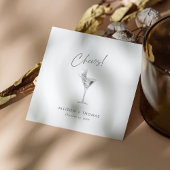 Personalisierte Silbermütze & Champagner-Hochzeit Serviette