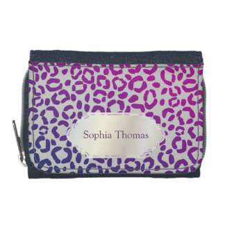 Personalisierte silberne Namensplakette auf Geldbörse