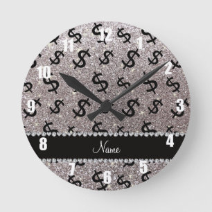 Personalisierte silberne runde wanduhr