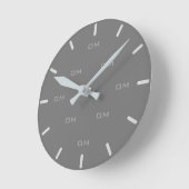 Personalisierte Silberstaub und Grau Runde Wanduhr (Winkel)