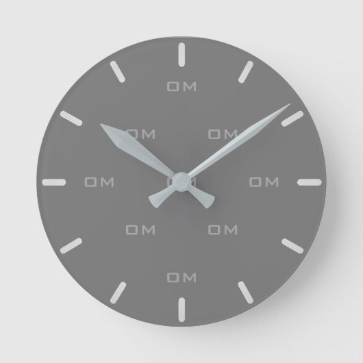 Personalisierte Silberstaub und Grau Runde Wanduhr (Vorderseite)
