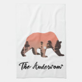 Personalisierte Silhouette des Außenbären Geschirrtuch (Vertikal)