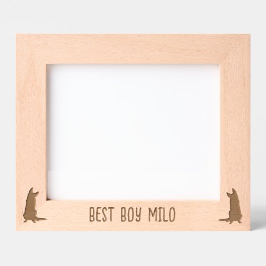 Personalisierte Silhouette des deutschen Schäferhi Geätzte Rahmen (Vorderseite)