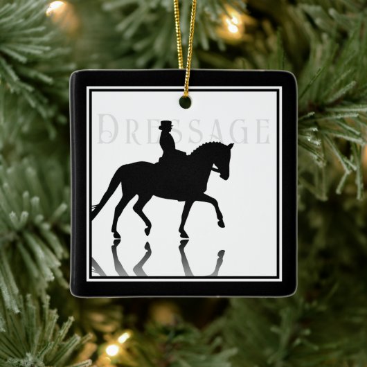 Personalisierte Silhouette Dressage Pferd Weihnach Keramikornament (Baum)