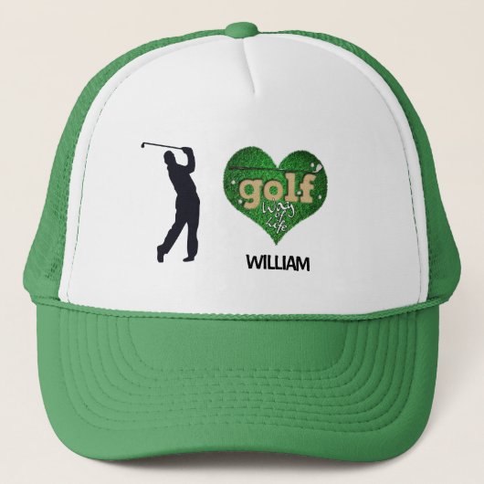 Personalisierte Silhouette GOLF Truckerkappe (Vorderseite)