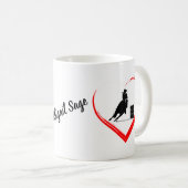Personalisierte Silhouette Hörnchen Racing Pferd, Kaffeetasse (VorderseiteRechts)