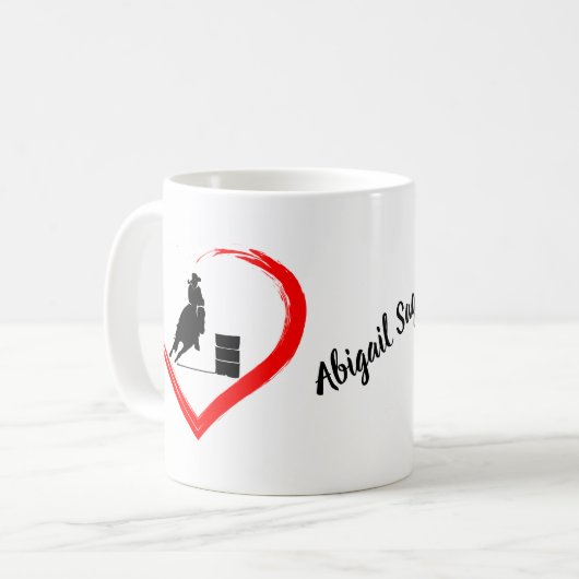 Personalisierte Silhouette Hörnchen Racing Pferd, Kaffeetasse (Vorderseite Links)
