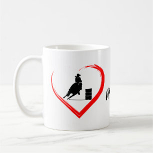 Personalisierte Silhouette Hörnchen Racing Pferd, Kaffeetasse
