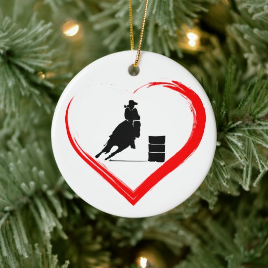 Personalisierte Silhouette Hörnchen Racing Pferd, Keramikornament (Baum)