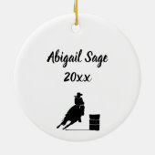 Personalisierte Silhouette Hörnchen Racing Pferd, Keramikornament (Hinten)