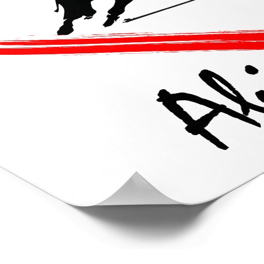 Personalisierte Silhouette Hörnchen Racing Pferd,  Poster (Ecke)