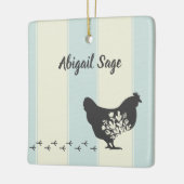 Personalisierte Silhouette Hühner mit Blume Bauern Keramikornament (Links)