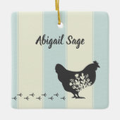 Personalisierte Silhouette Hühner mit Blume Bauern Keramikornament (Vorderseite)