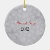 Personalisierte Silhouette Mädchen und Herz Süß 16 Keramikornament (Hinten)