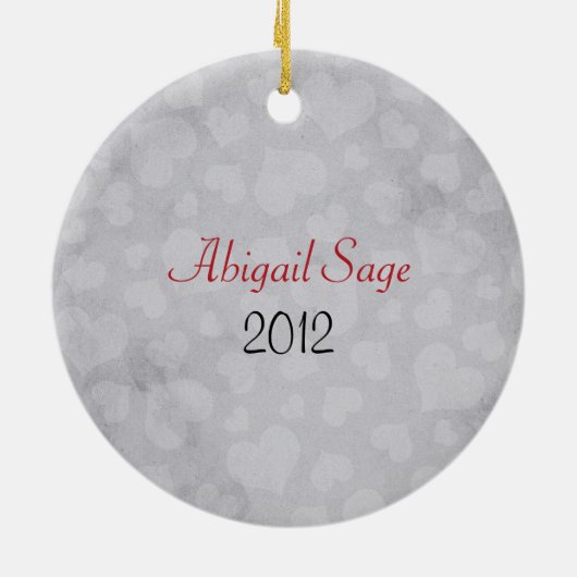 Personalisierte Silhouette Mädchen und Herz Süß 16 Keramikornament (Hinten)