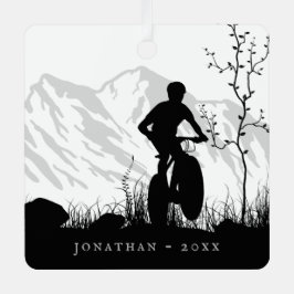 Personalisierte Silhouette Mountainbike Weihnachte Ornament Aus Metall