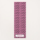 Personalisierte Silhouette Muster auf rosa schwarz Yogamatte (Vorderseite)
