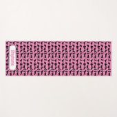 Personalisierte Silhouette Muster auf rosa schwarz Yogamatte (Vorderseite (Horizontal))